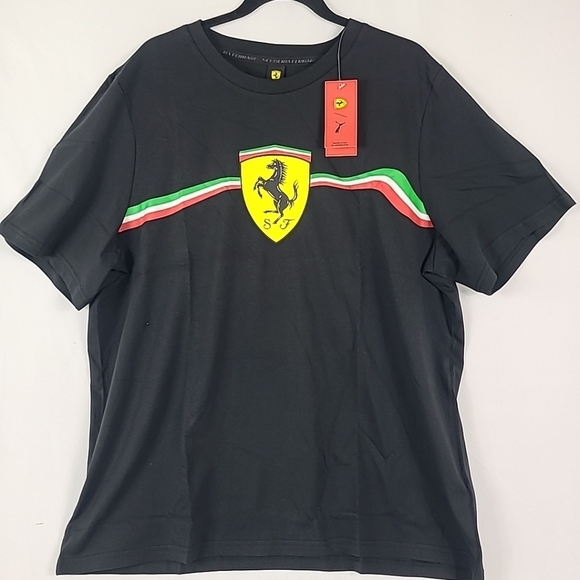 NWT Puma Ferrari Race Big Short Sleeve T-Shirt Mens Black Sz XXL - Picture 1 of 6
